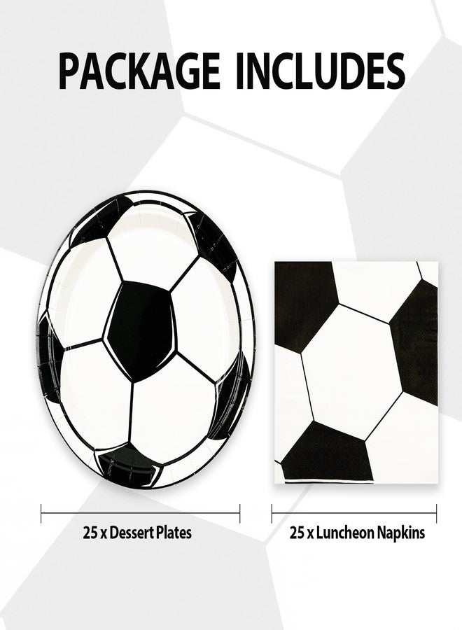 HFBOBP 50PCS Soccer Plates and Napkins Party Decorations, 7inch Disposable Soccer Themed Birthday Paper Plates and Napkins Tableware Set Sports Party Supplies for Birthday Baby Shower Game Favors - Image 3